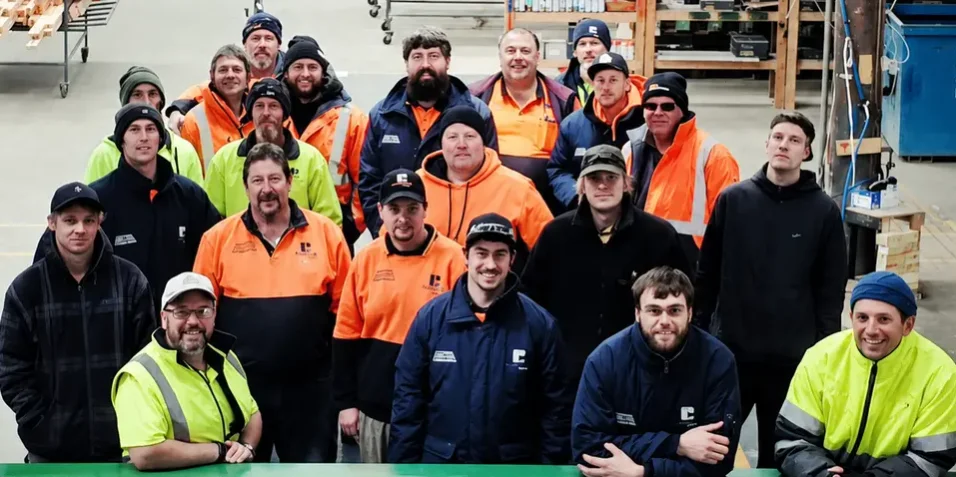 The Glencoe Group team at the factory